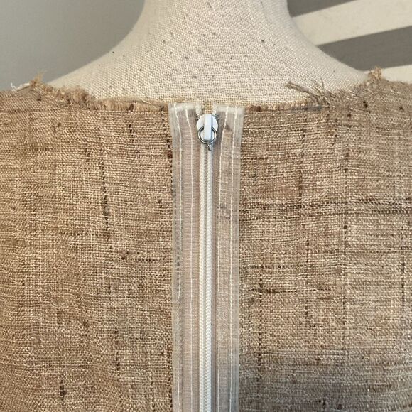 Tracy Reese White & Taupe Eyelet Lace Front Sleeveless Midi Dress Size Small NEW - Picture 6 of 10